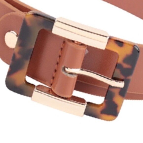 NWT TREND ALERT  STYLISH BELT ACRYLIC PU BUCKLE FAUX LEATHER FASHION BELT main image 6